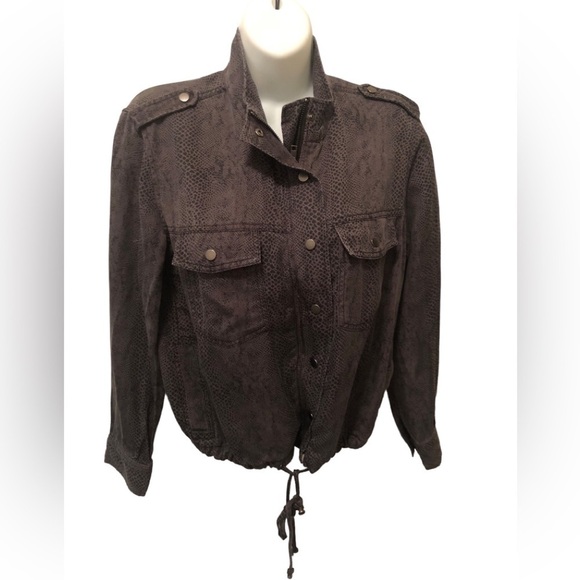 Rails Collins Jet Cobra Short Linen Blend Jacket In Jet XS Black Grey Pockets - Picture 2 of 14